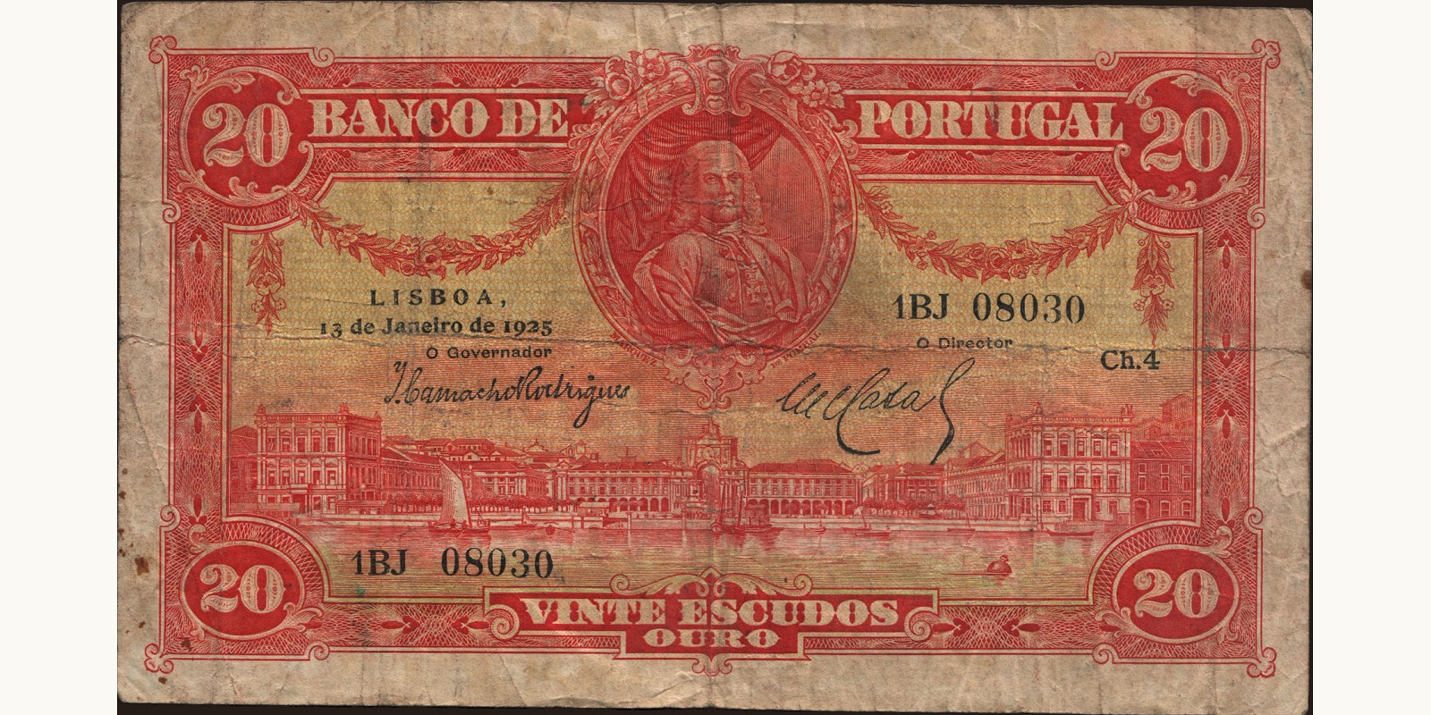 20 escudos Portugal 1925 — Front side