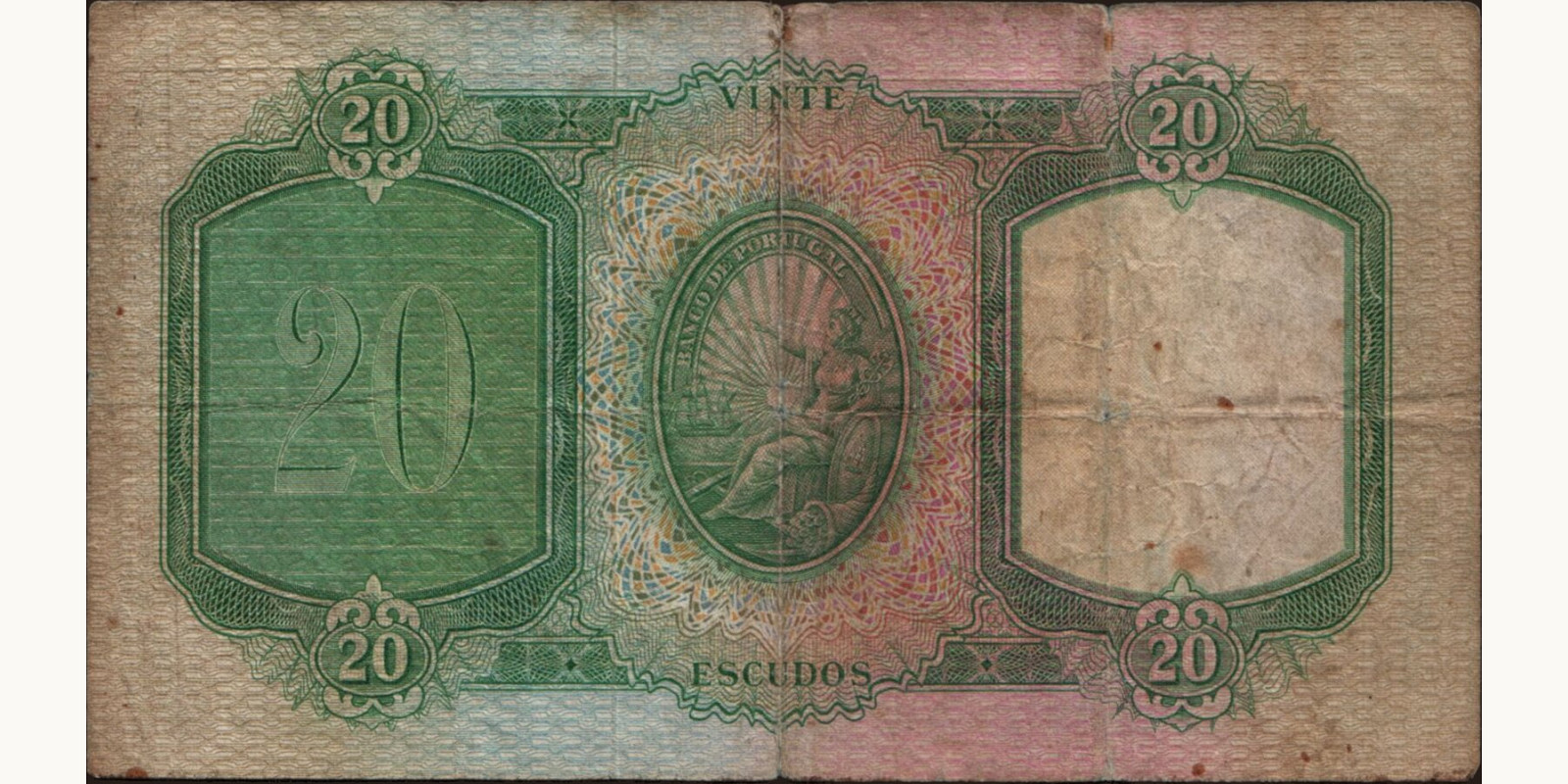 20 escudos Portugal 1949 — Back side