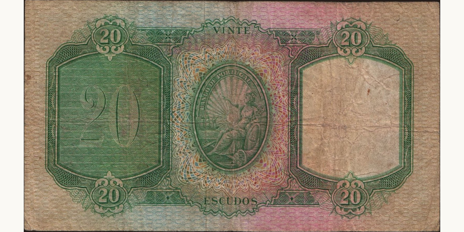 20 escudos Portugal 1951 — Back side