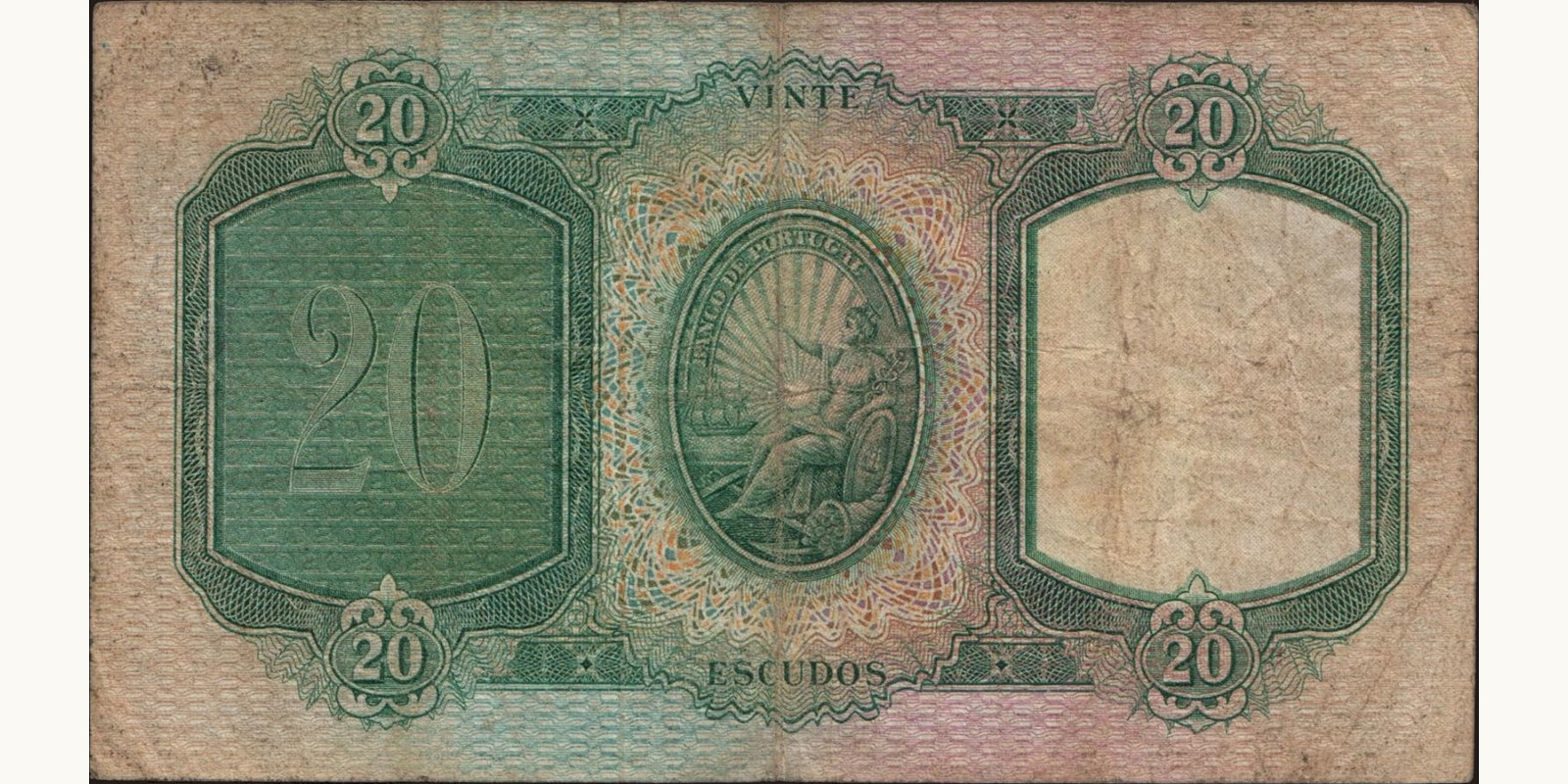 20 escudos Portugal 1954 — Back side