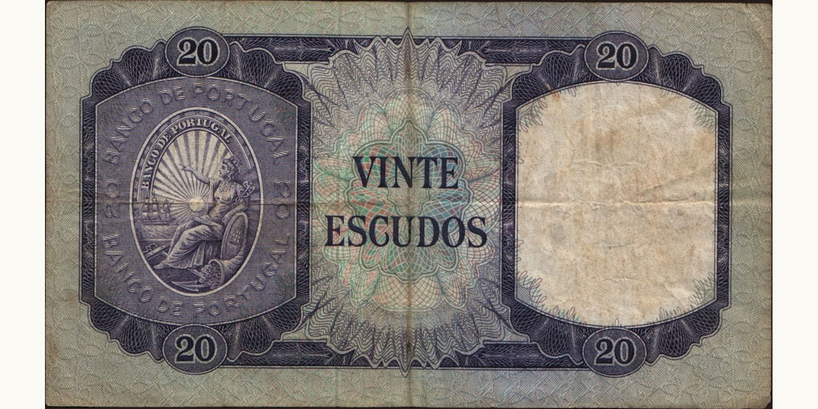 20 escudos Португалия 1960 — Оборотная сторона