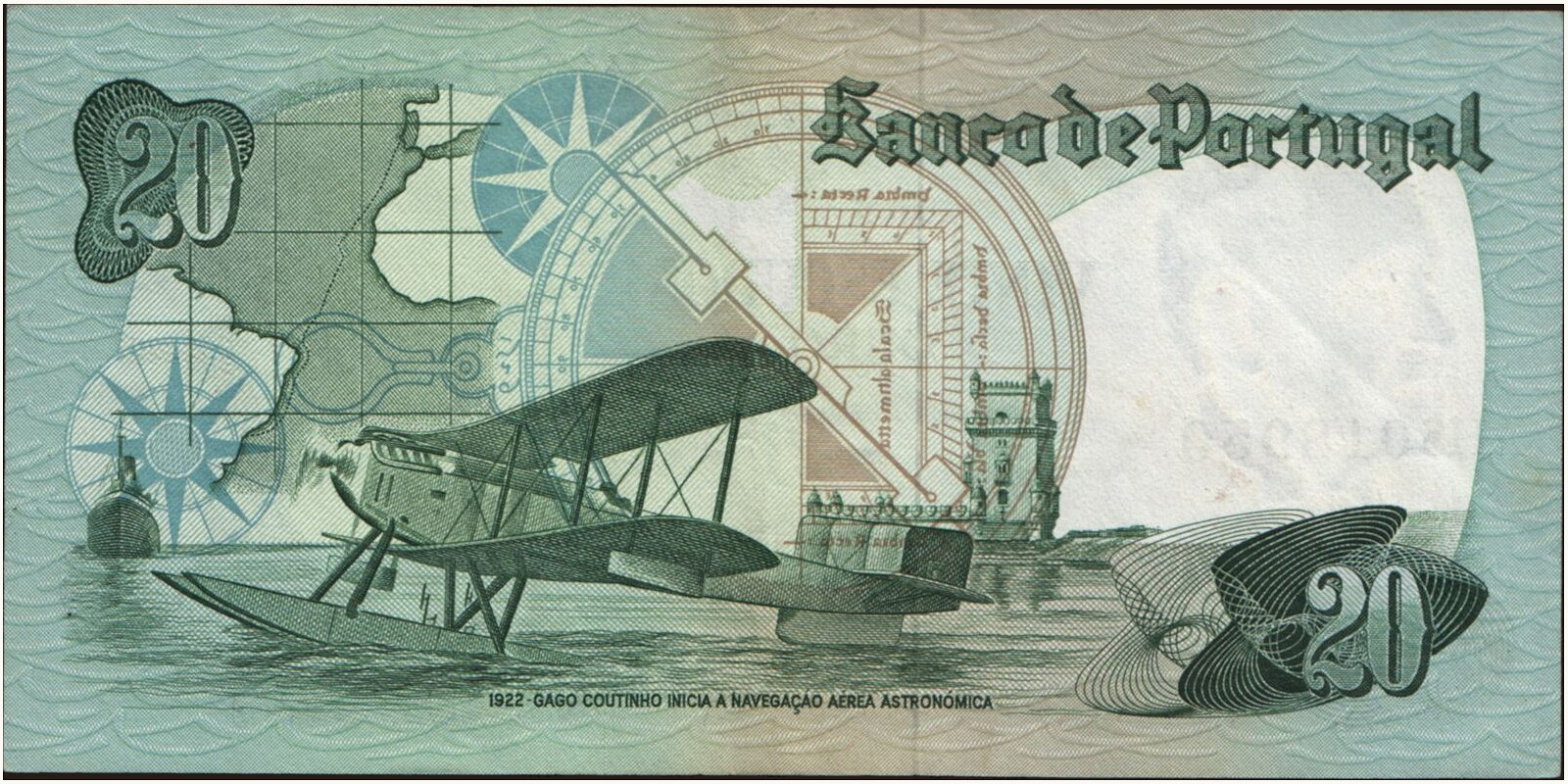20 escudos Portugal 1978 — Back side
