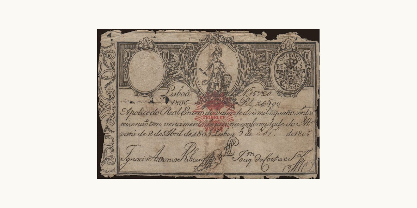 2400 reis Португалия 1805 — Лицевая сторона