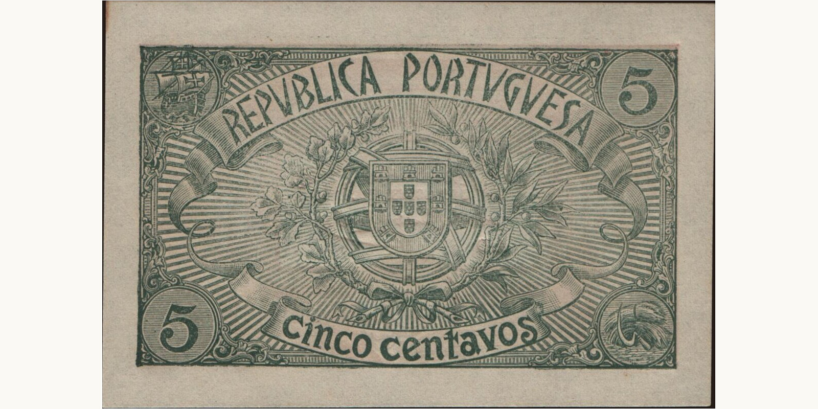5 centavos Portugal 1918 — Back side