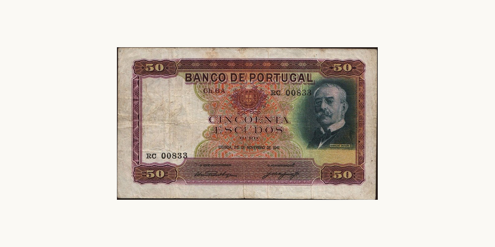 50 escudos Португалия 1941 — Лицевая сторона