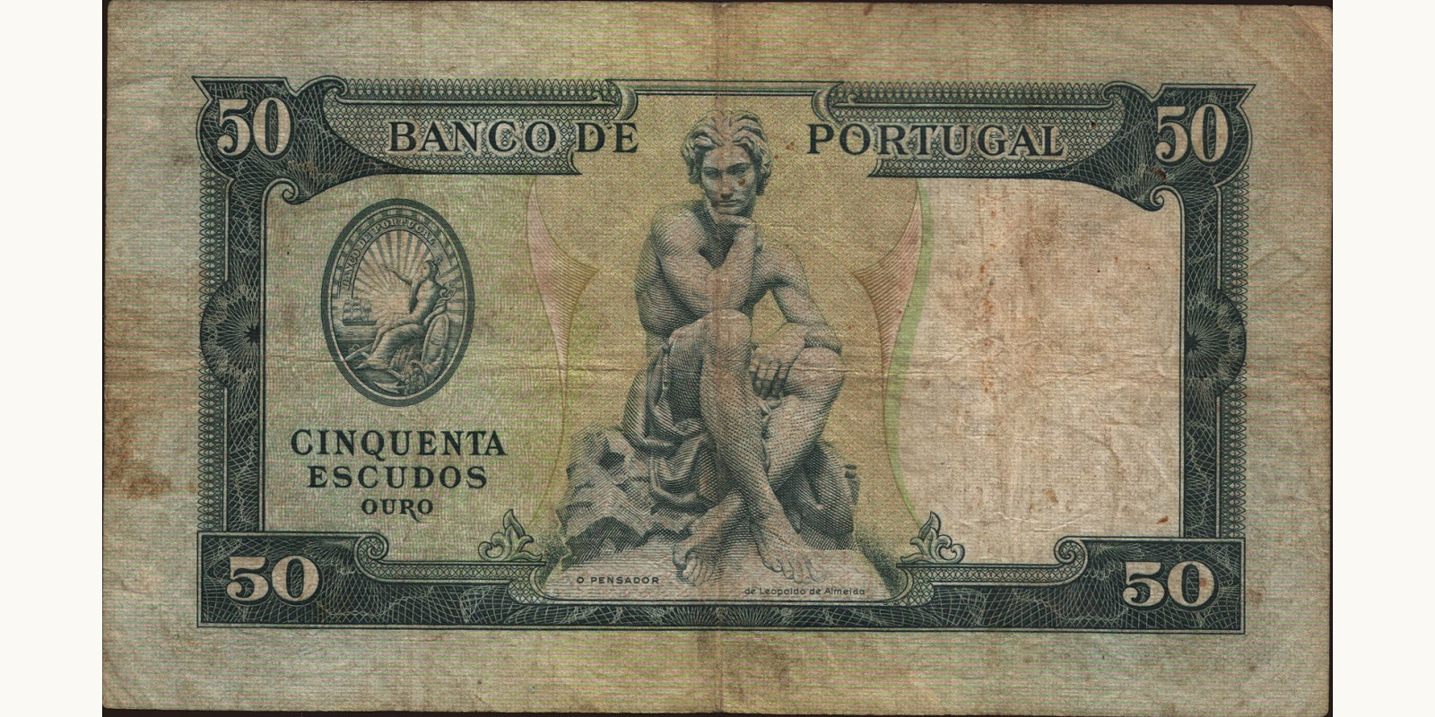 50 escudos Portugal 1953 — Back side
