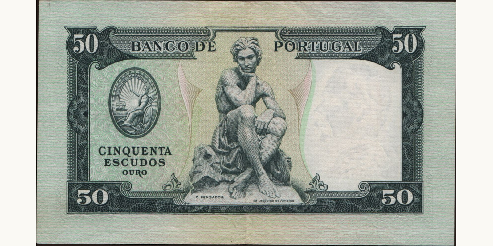50 escudos Portugal 1955 — Back side