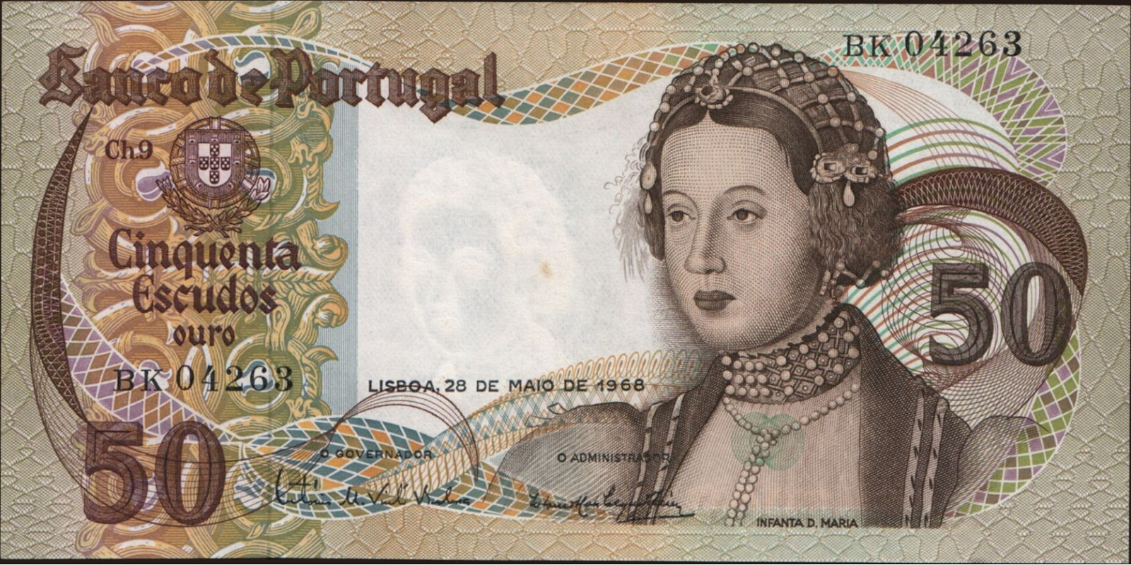 50 escudos Португалия 1968 — Лицевая сторона