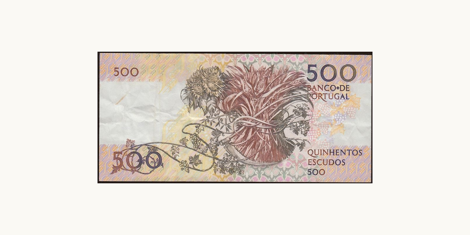 500 escudos Portugal 1986 — Back side