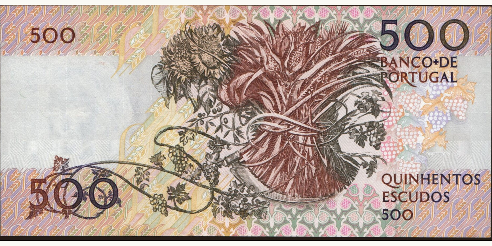 500 escudos Portugal 1987 — Back side