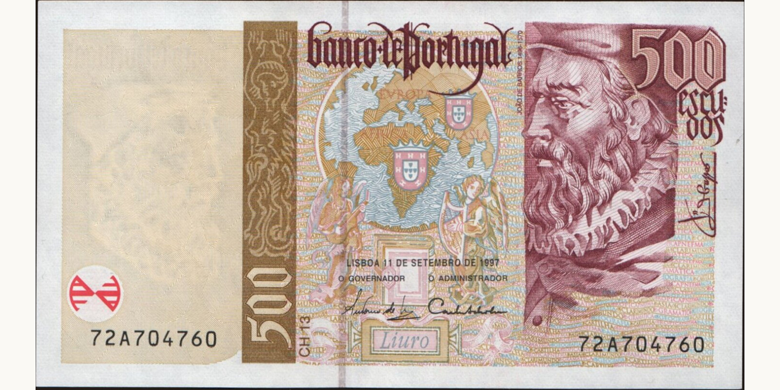 500 escudos Португалия 1997 — Лицевая сторона