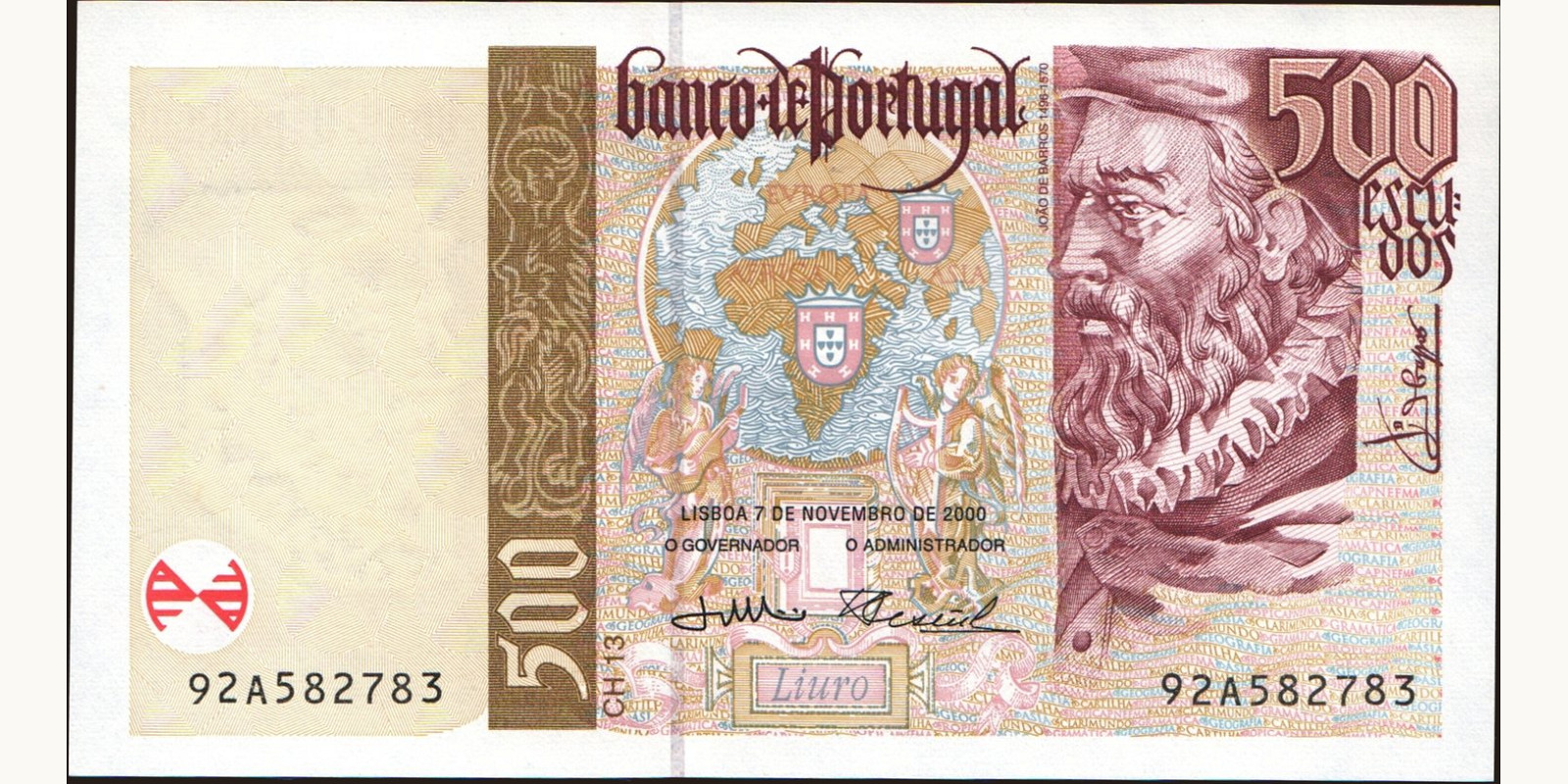 500 escudos Португалия 2000 — Лицевая сторона