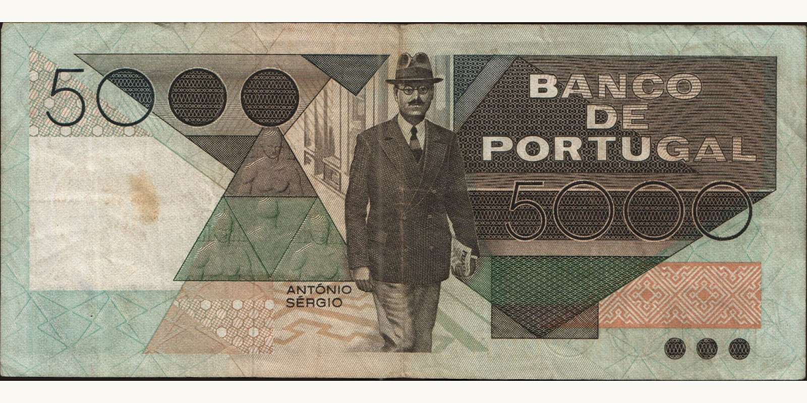 5000 escudos Portugal 1985 — Back side