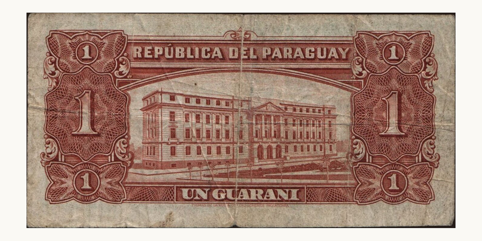 1 guaranies Парагвай 1943 — Оборотная сторона