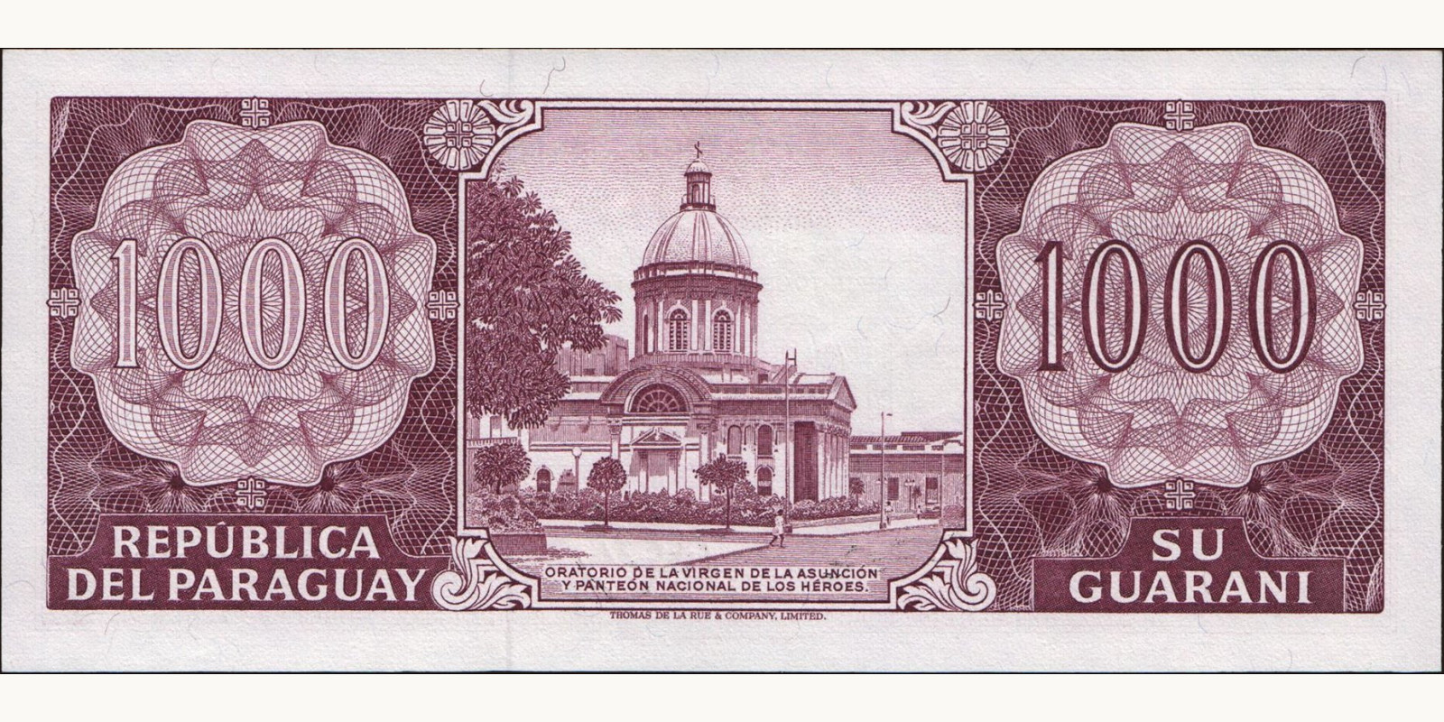 1000 guaranies Paraguay 1982 — Back side