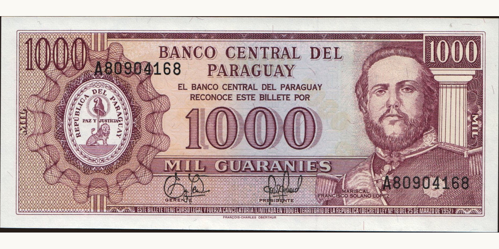 1000 guaranies 1995