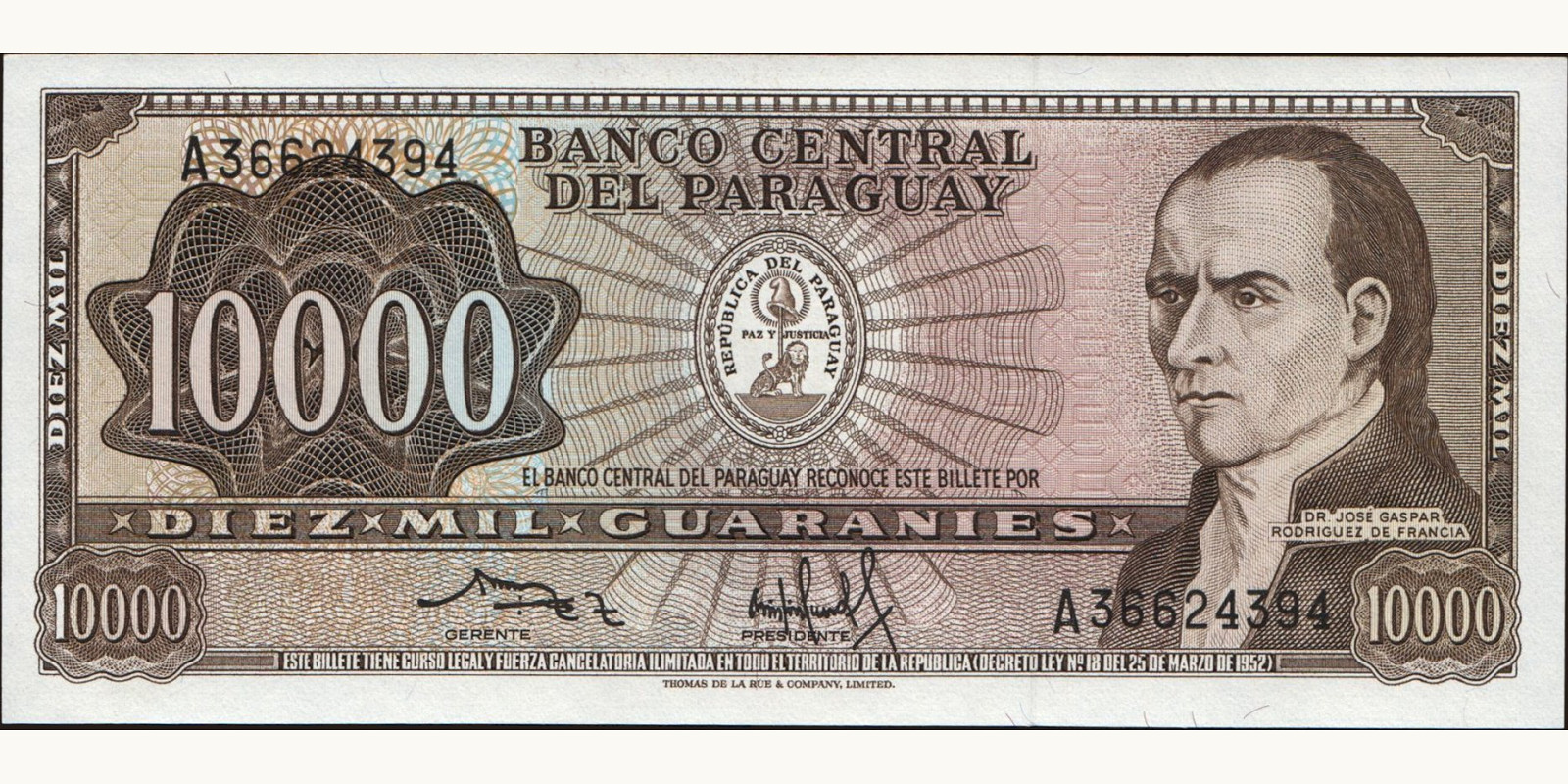 10000 guaranies 1982