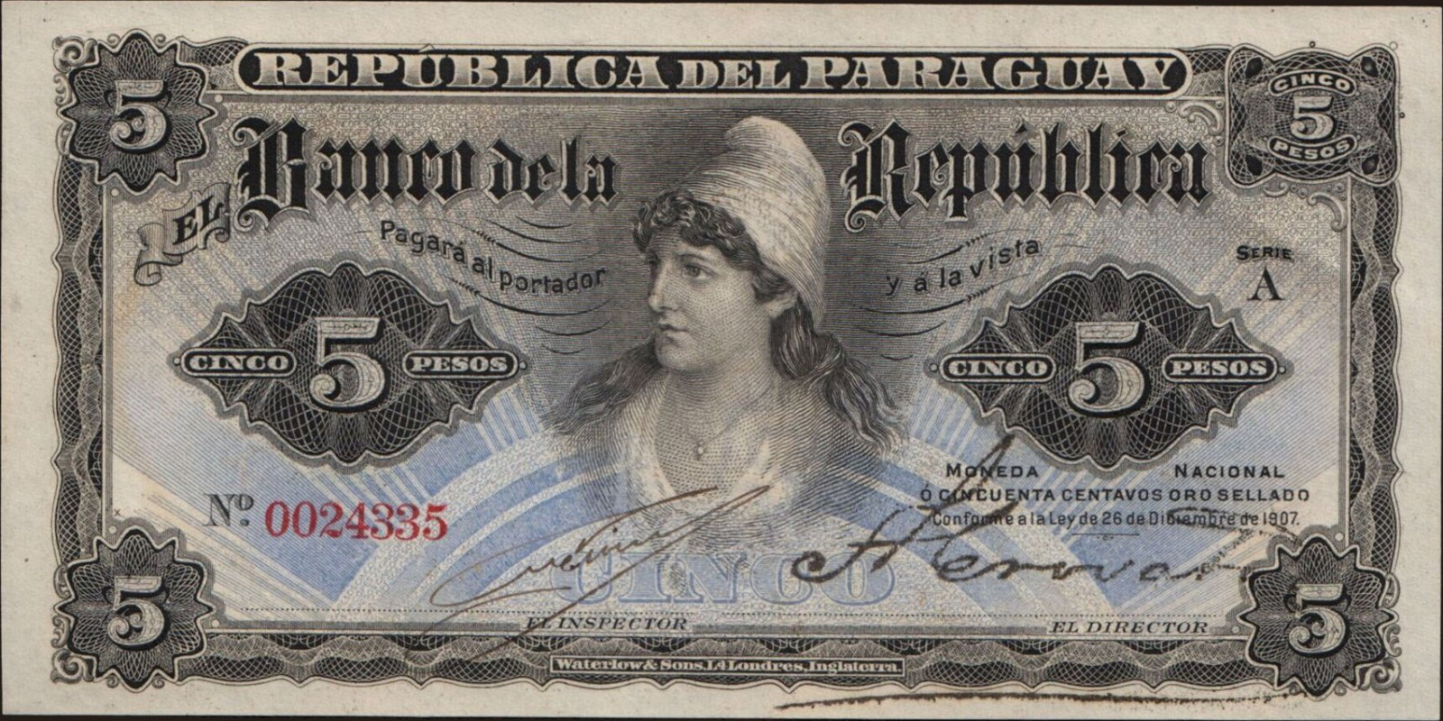 5 pesos 1907