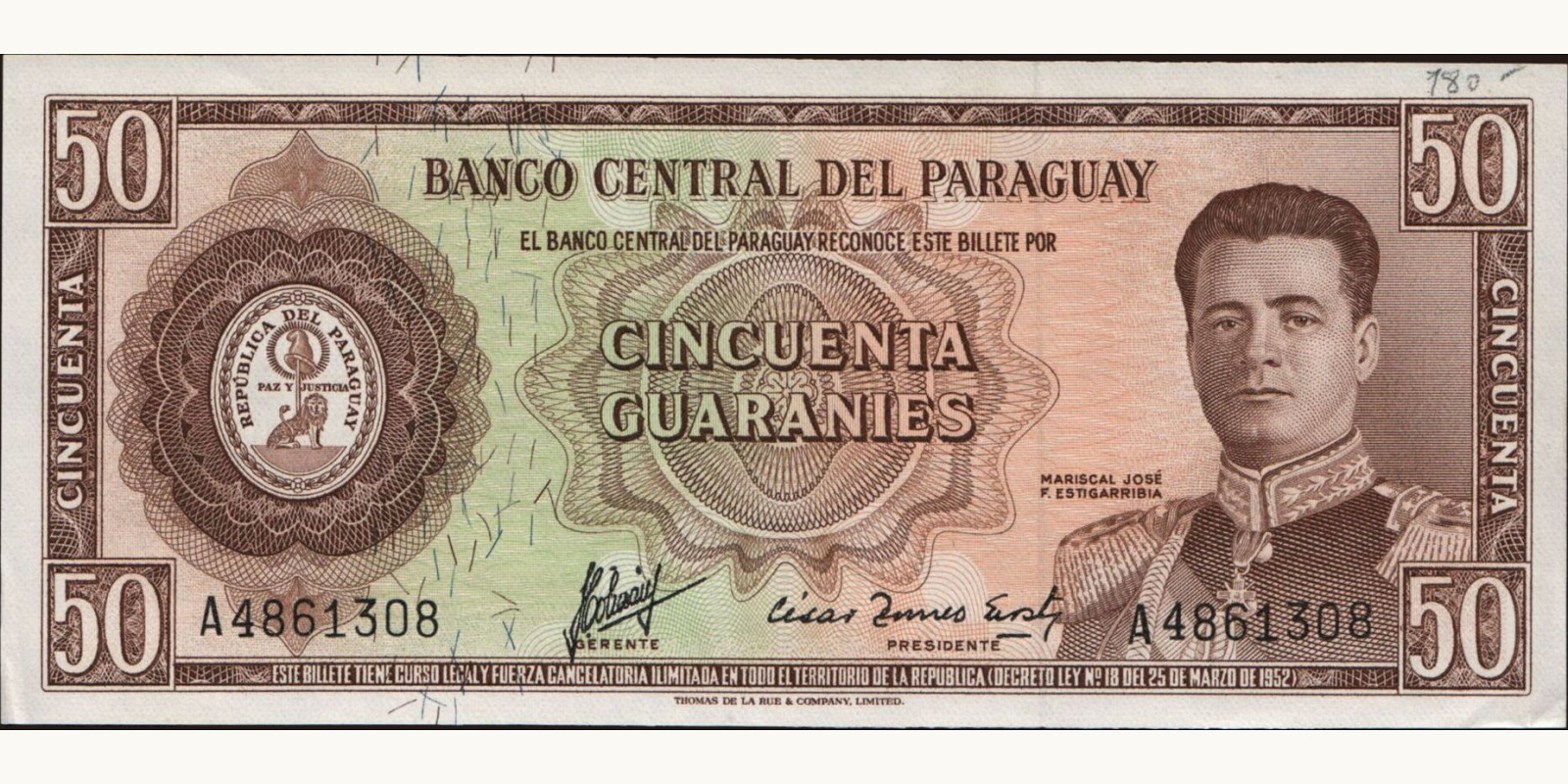 50 guaranies 1952