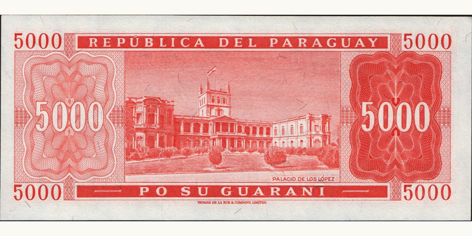 5000 guaranies Парагвай 1982 — Оборотная сторона