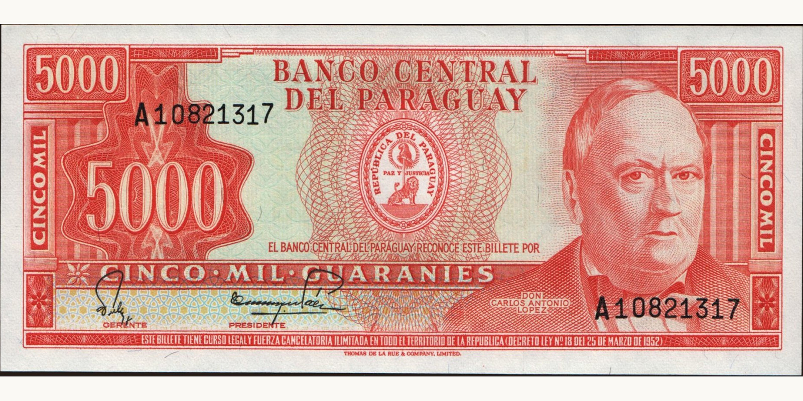 5000 guaranies 1982