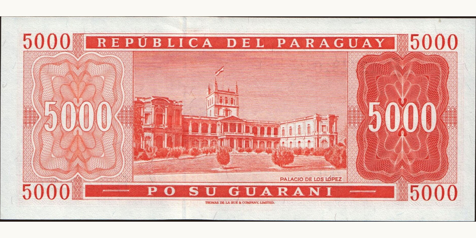 5000 guaranies Парагвай 1997 — Оборотная сторона