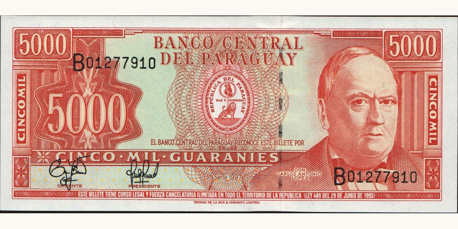 5000 guaranies 1997