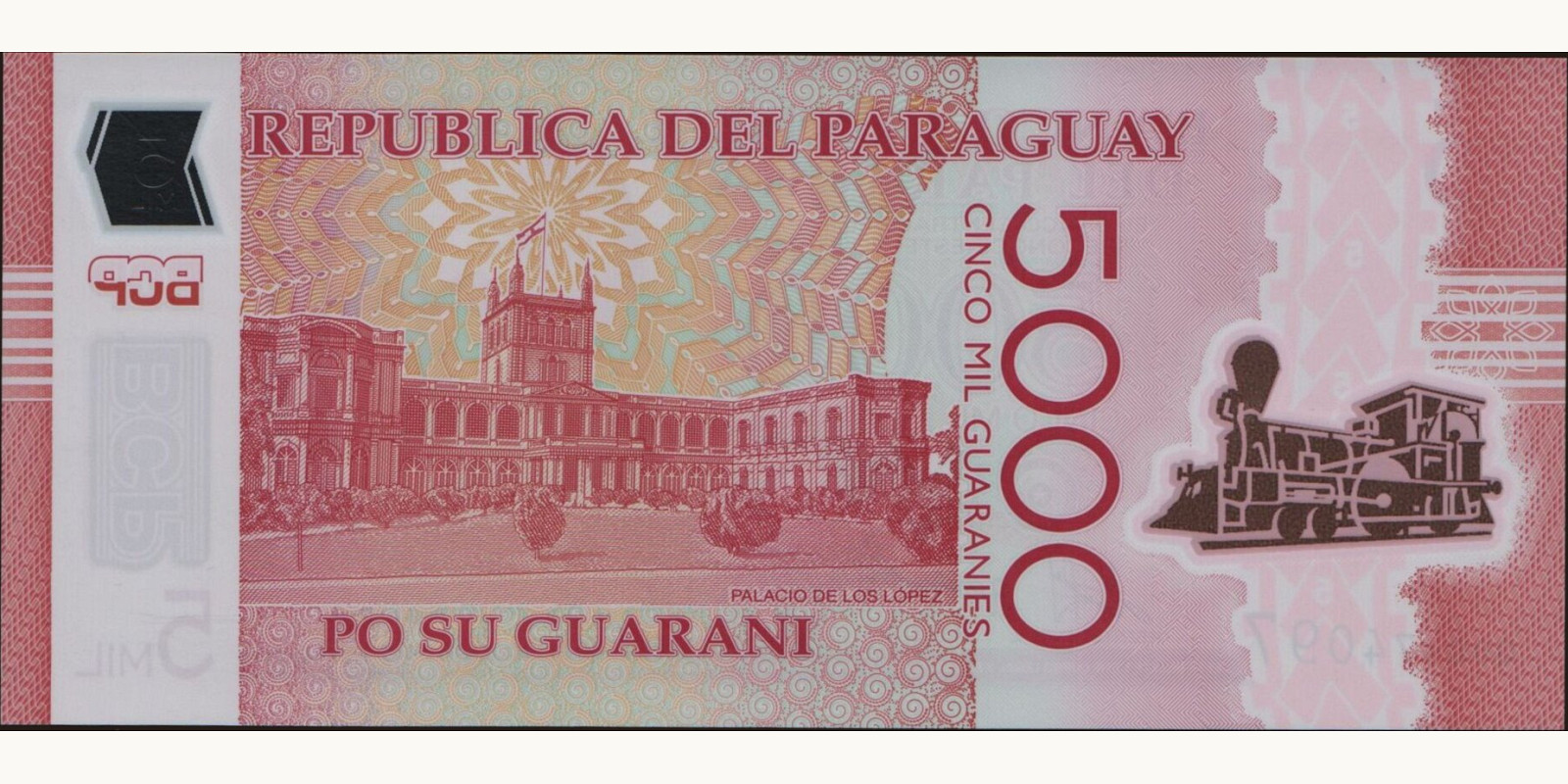 5000 guaranies Paraguay 2011 — Back side
