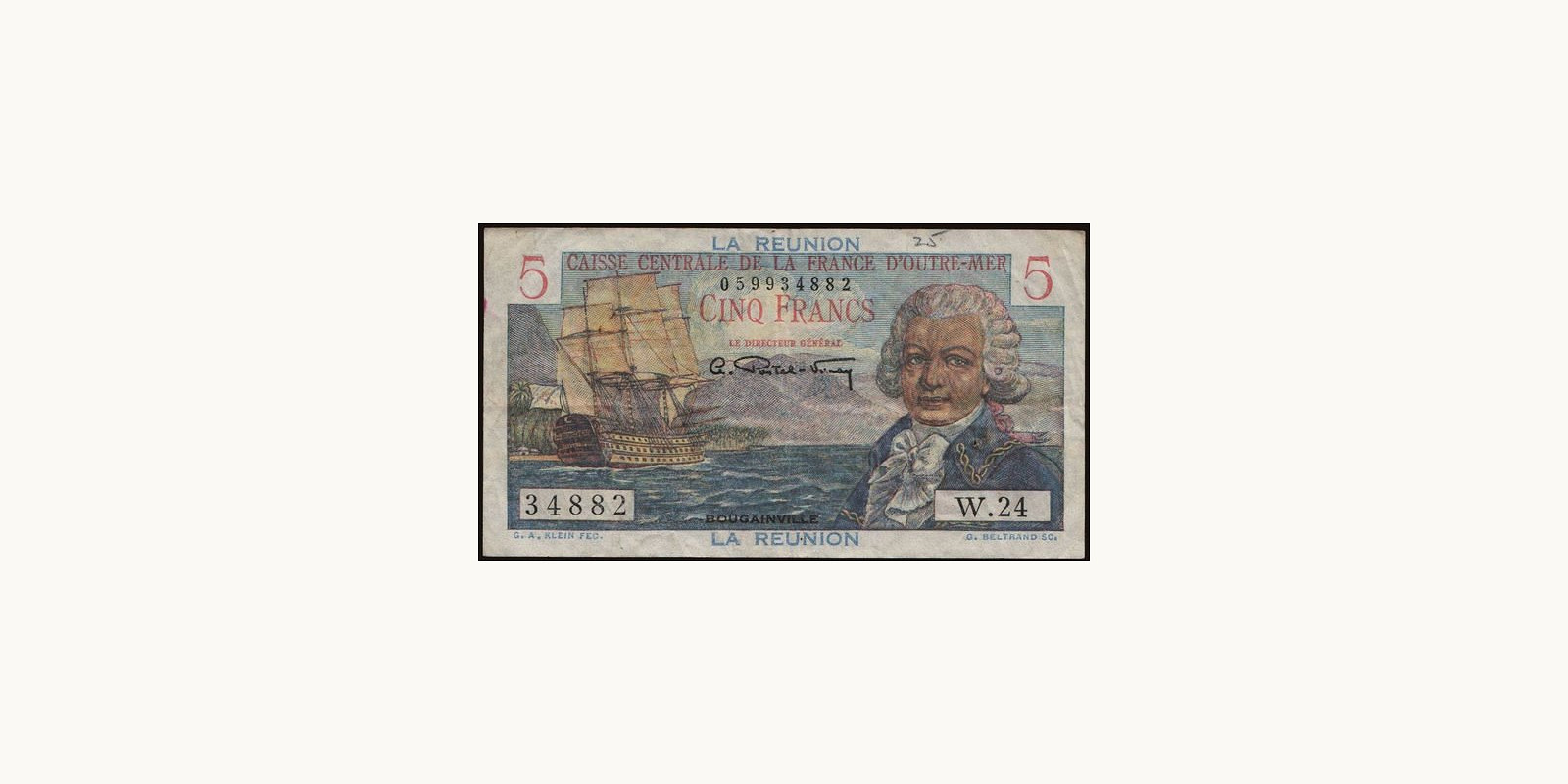 5 franc Реюньон 1947 — Лицевая сторона