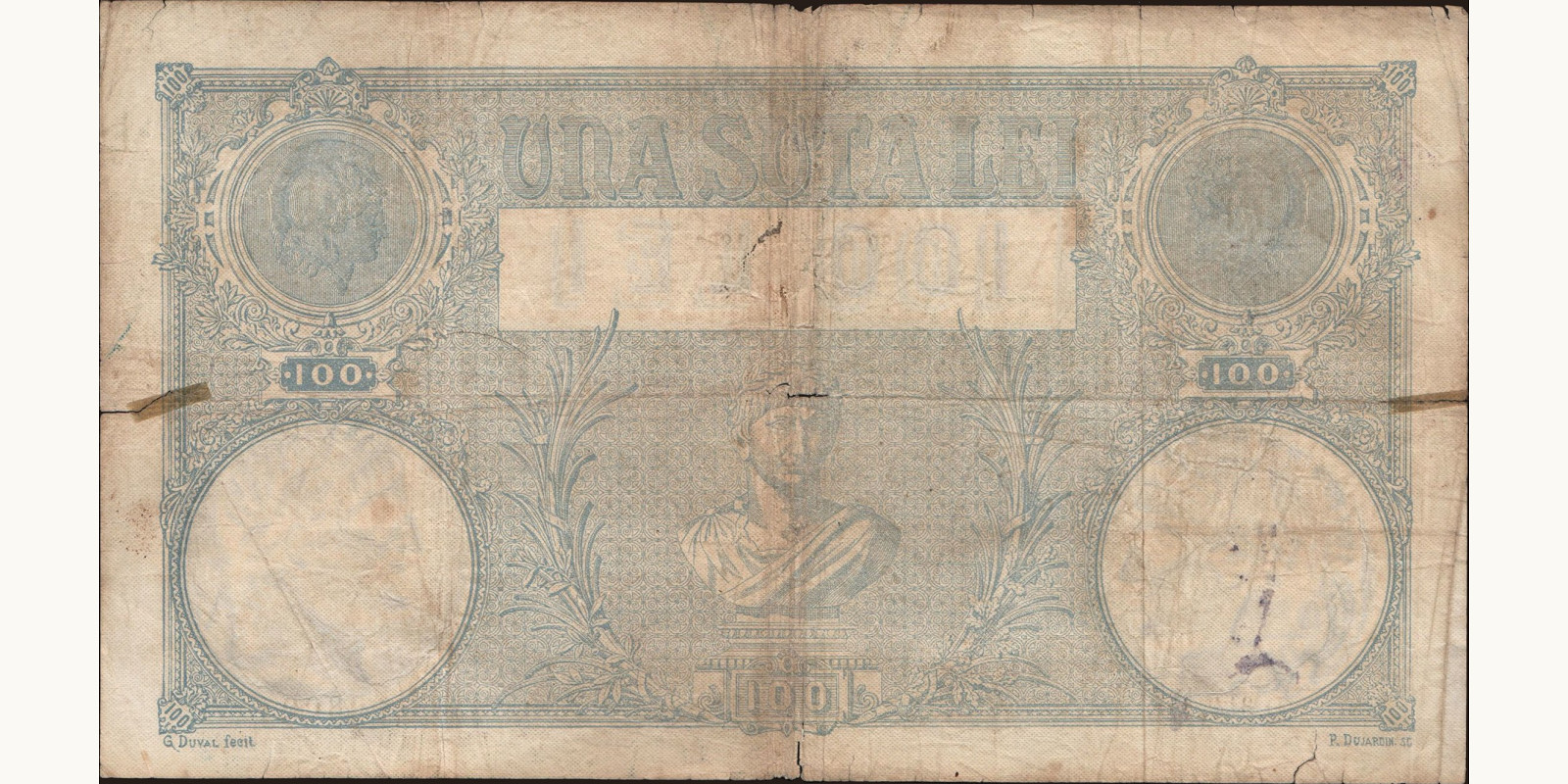 100 lei Румыния 1904 — Оборотная сторона