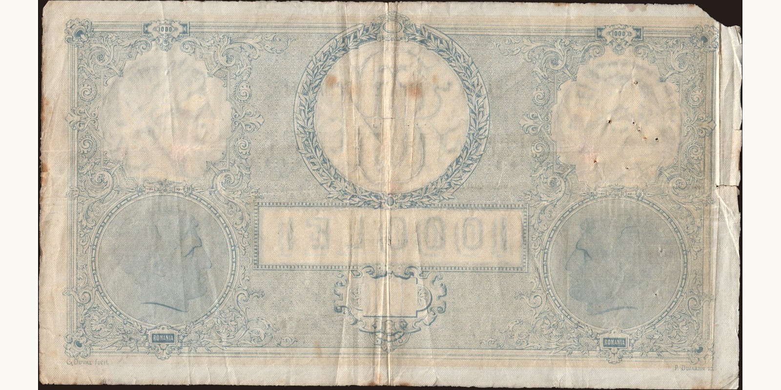 1000 lei Romania 1916 — Back side