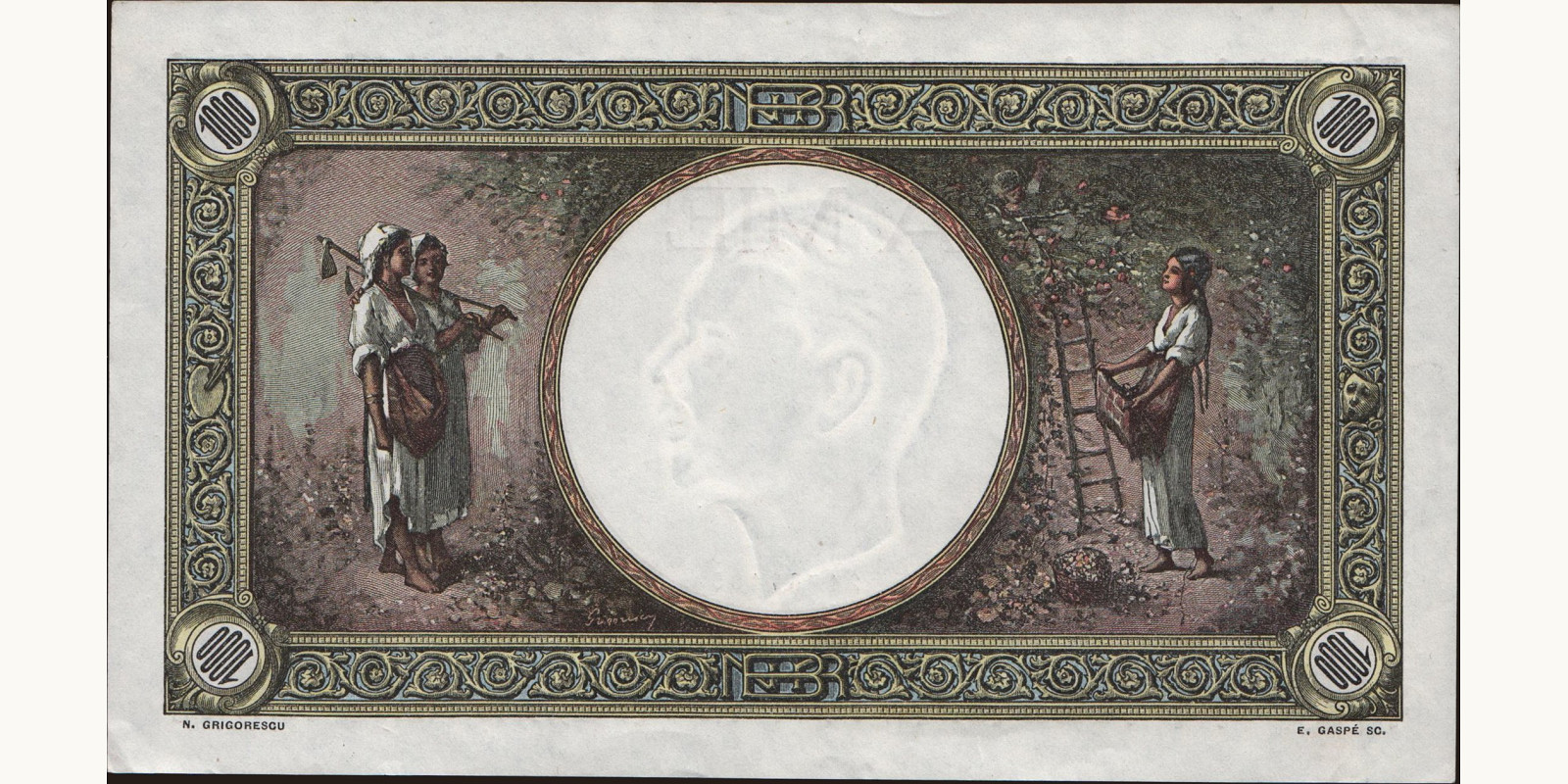 1000 lei Румыния 1938 — Оборотная сторона