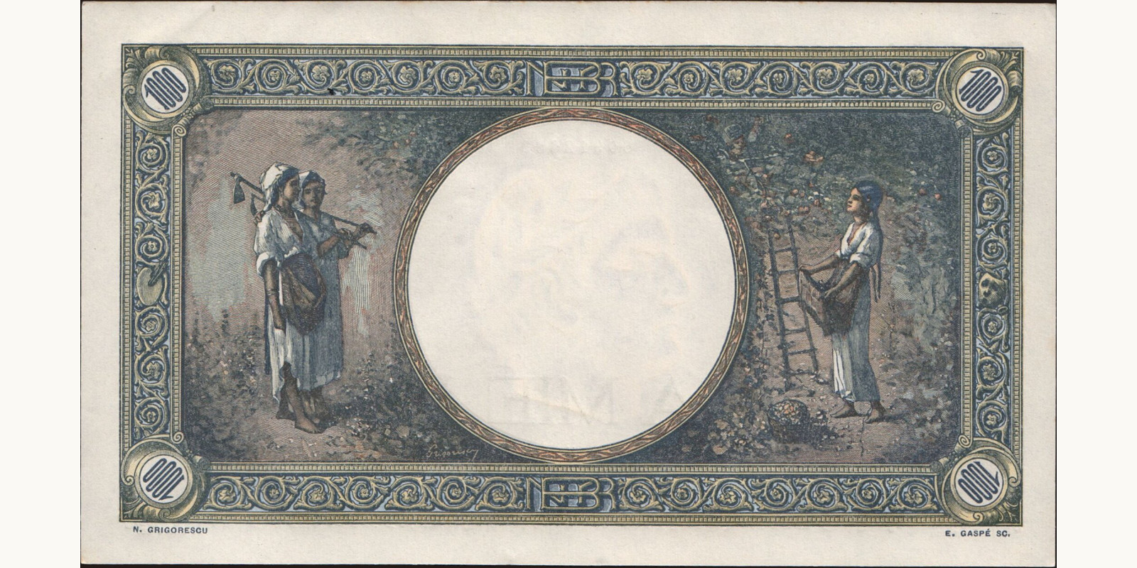 1000 lei Румыния 1943 — Оборотная сторона