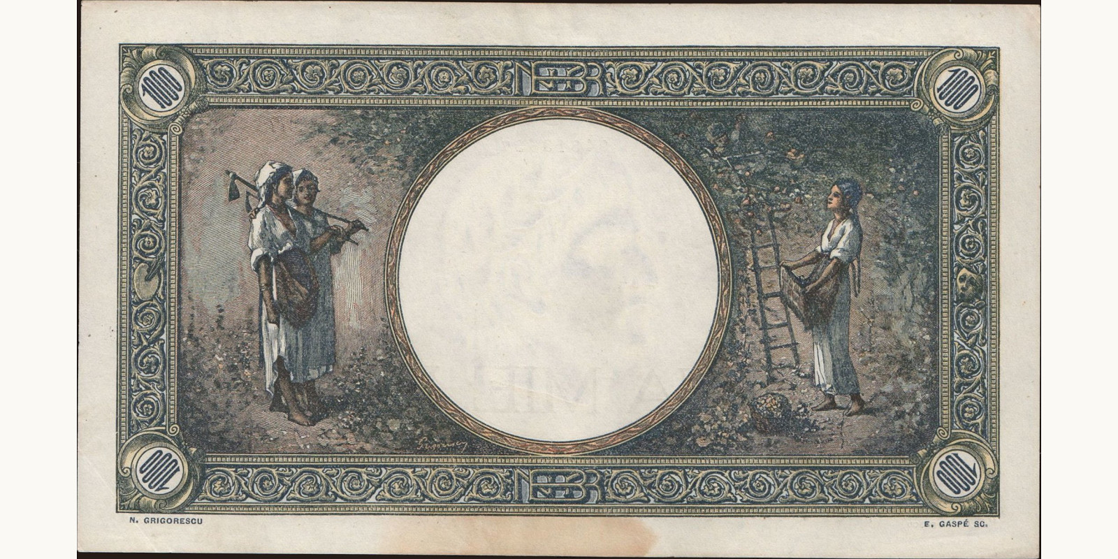 1000 lei Румыния 1945 — Оборотная сторона