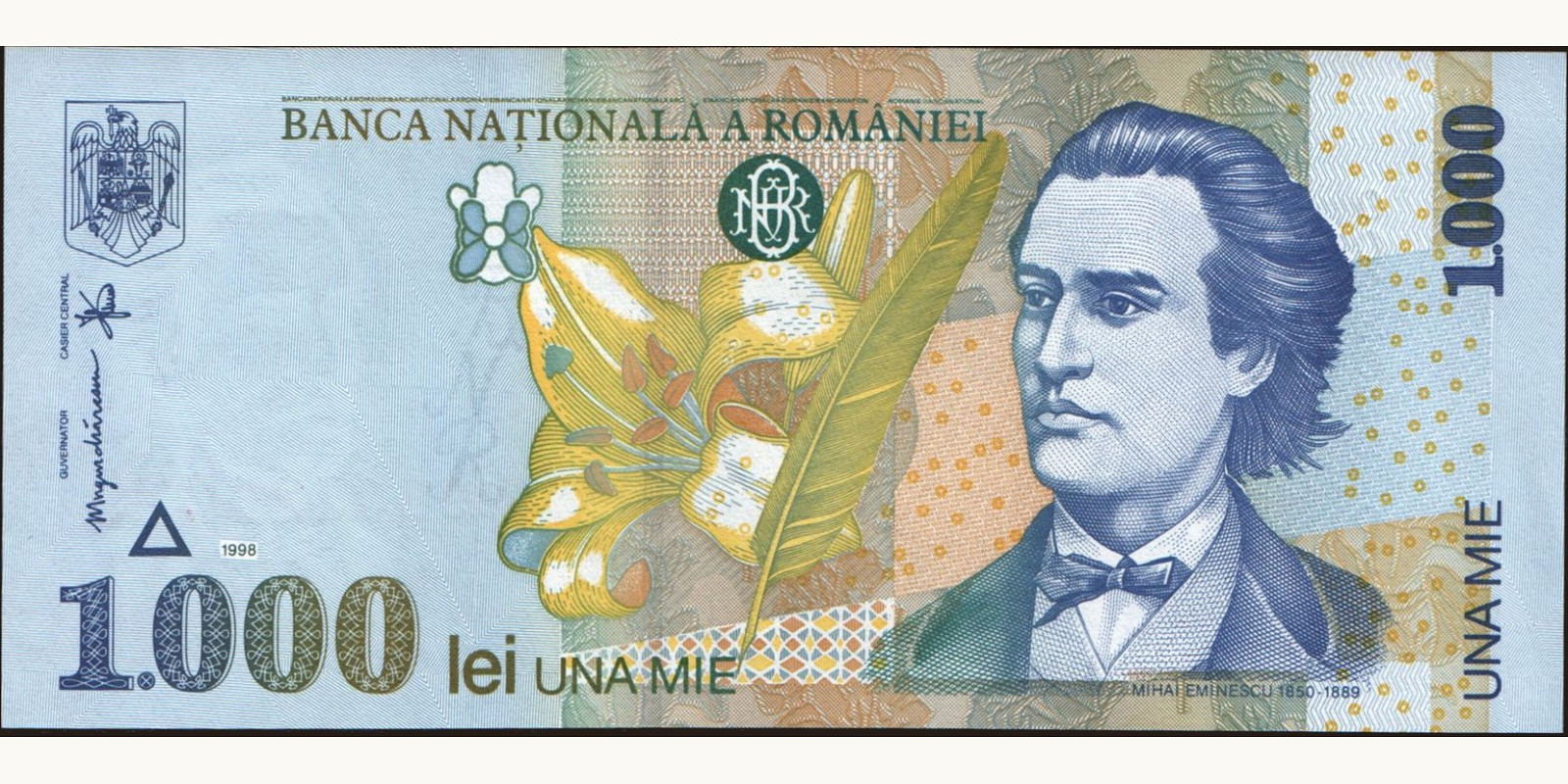 1000 lei Romania 1998 — Front side