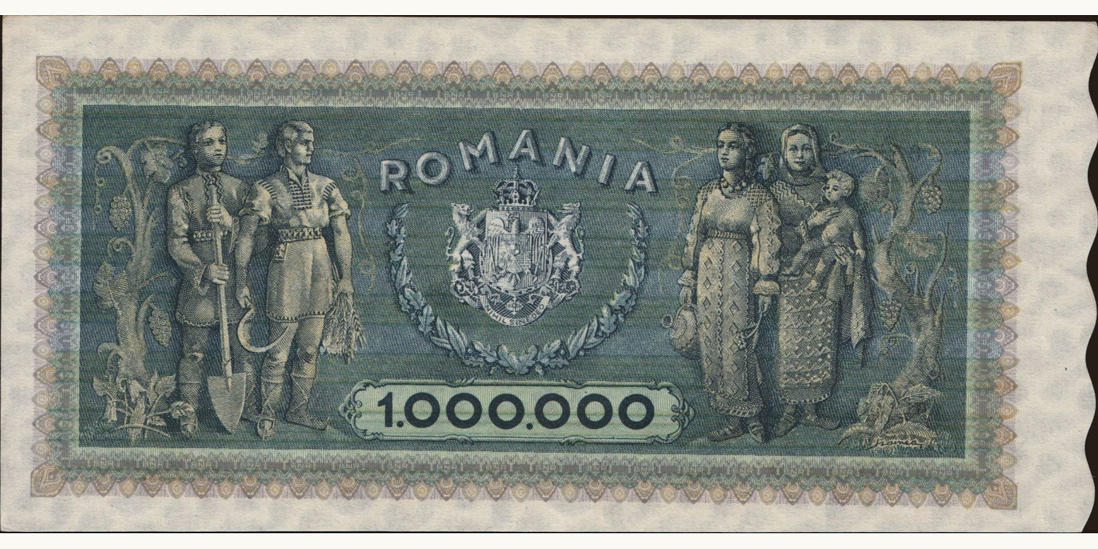 1000000 lei Romania 1947 — Back side