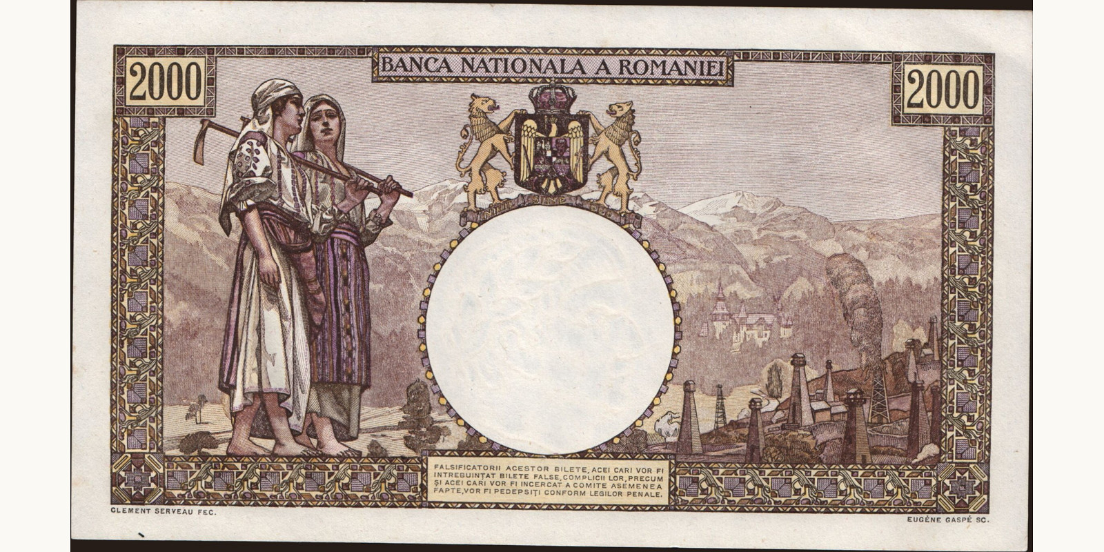 1944 lei Romania 2000 — Back side