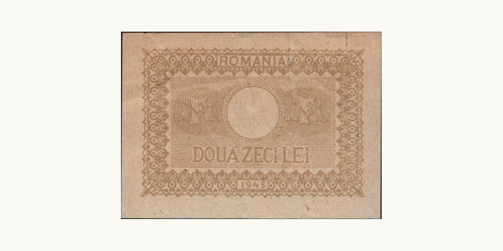 20 lei Romania 1945 — Back side