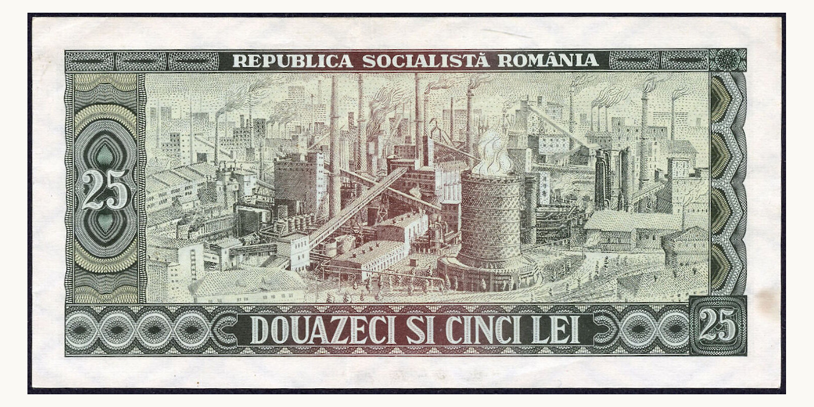 25 LEI Romania 1966 — Back side