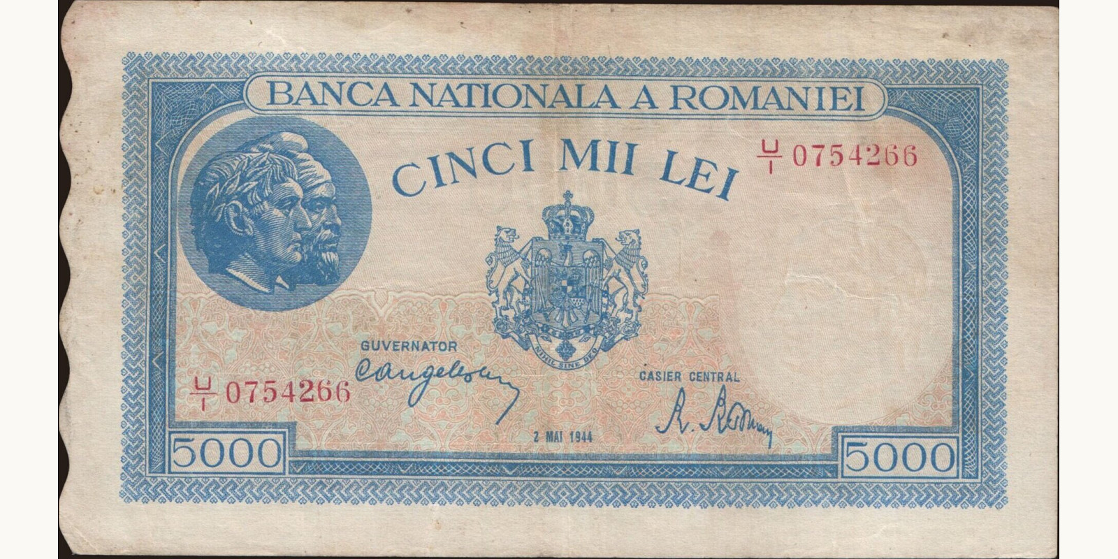 5000 lei Румыния 1944 — Лицевая сторона