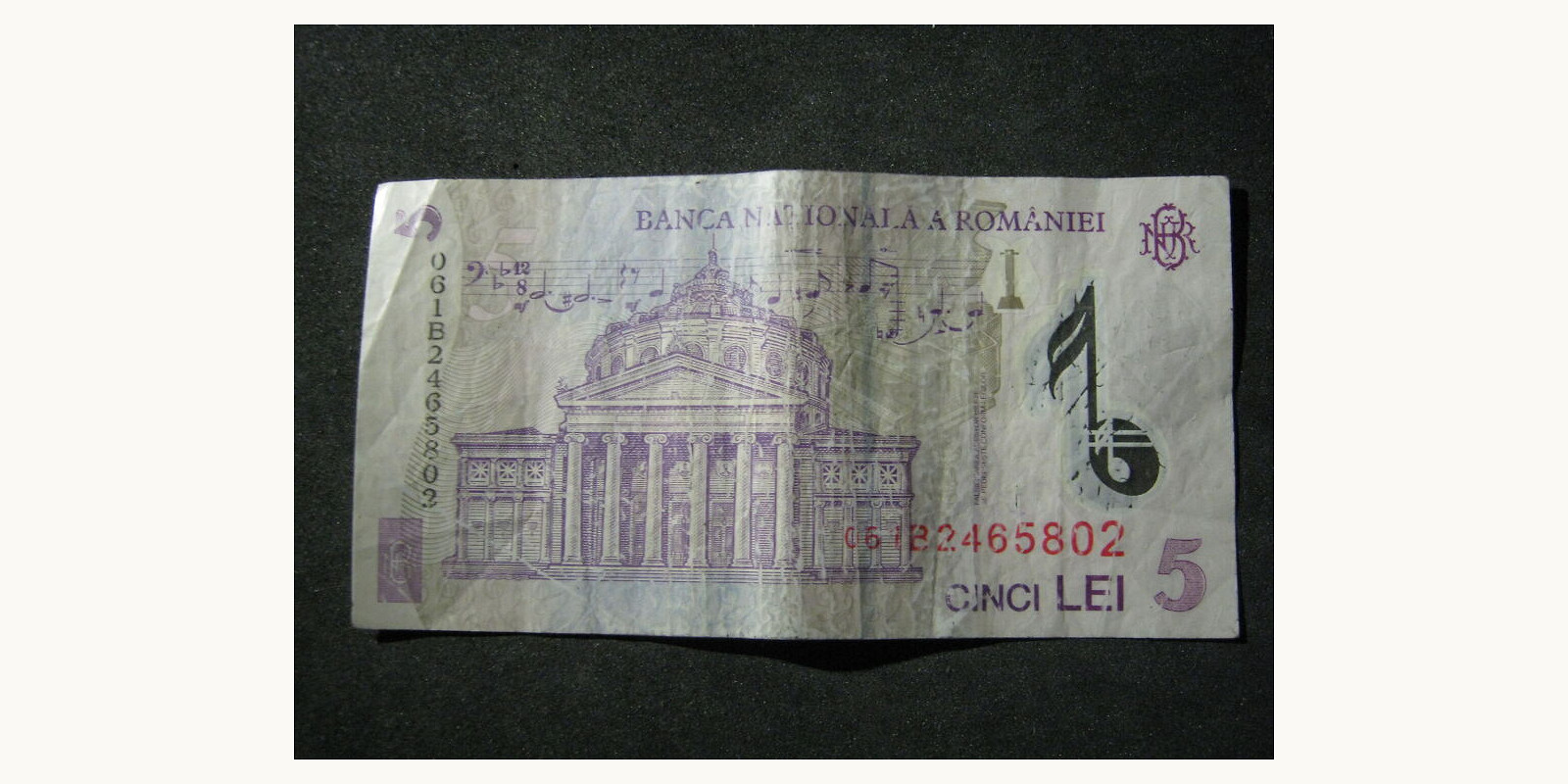 5 lei Romania 2005 — Back side