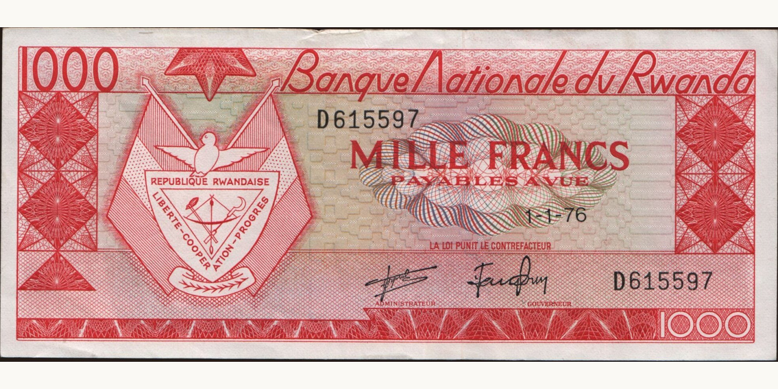 1000 franc 1976