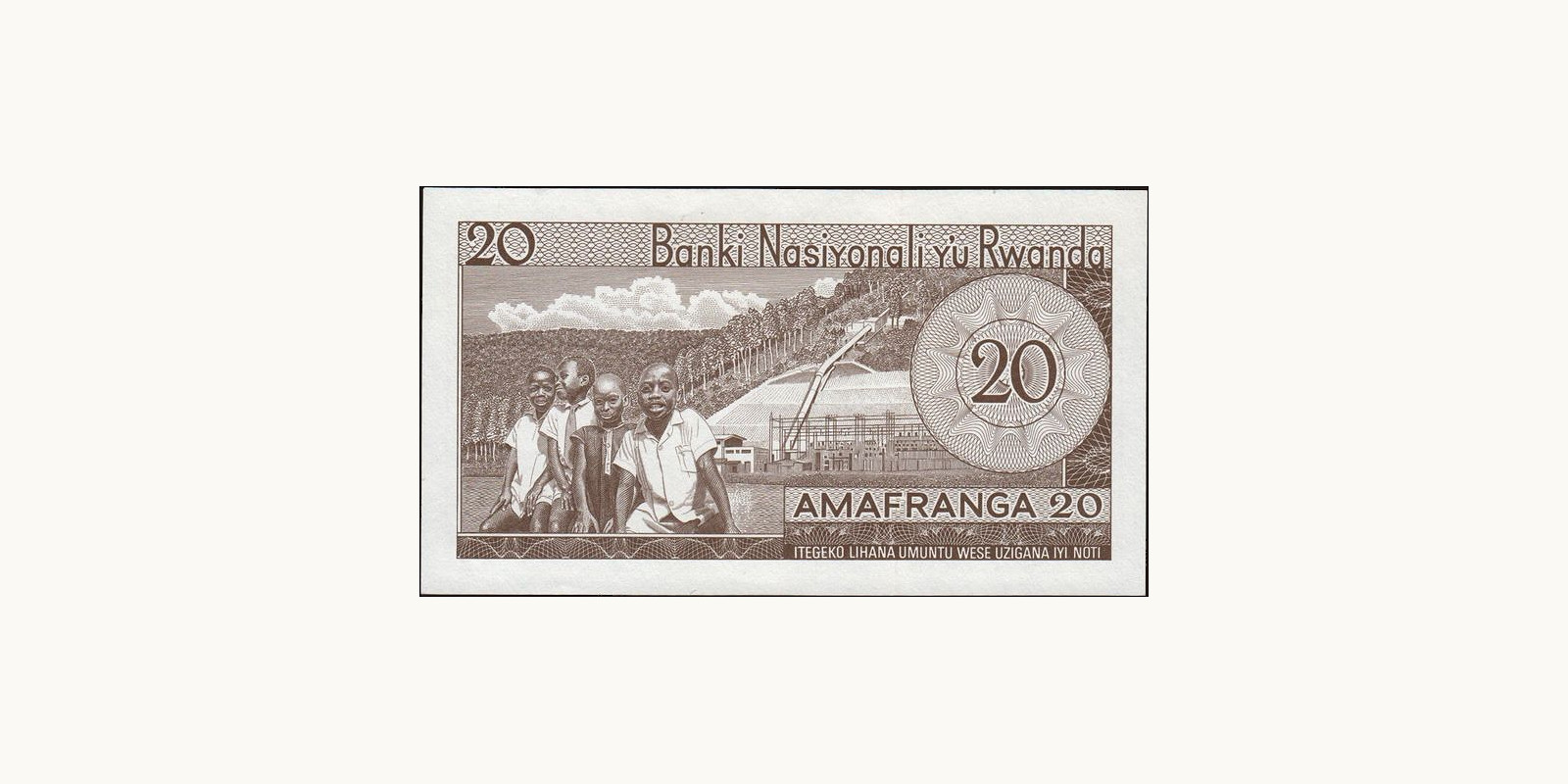 20 franc Rwanda 1966 — Back side