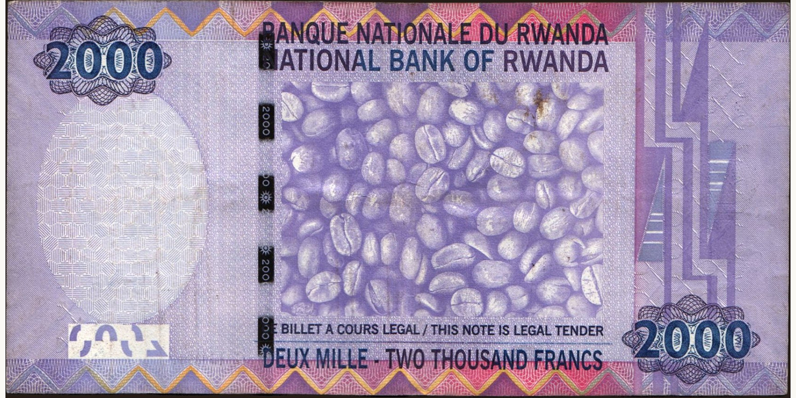 2007 franc Rwanda 2000 — Back side