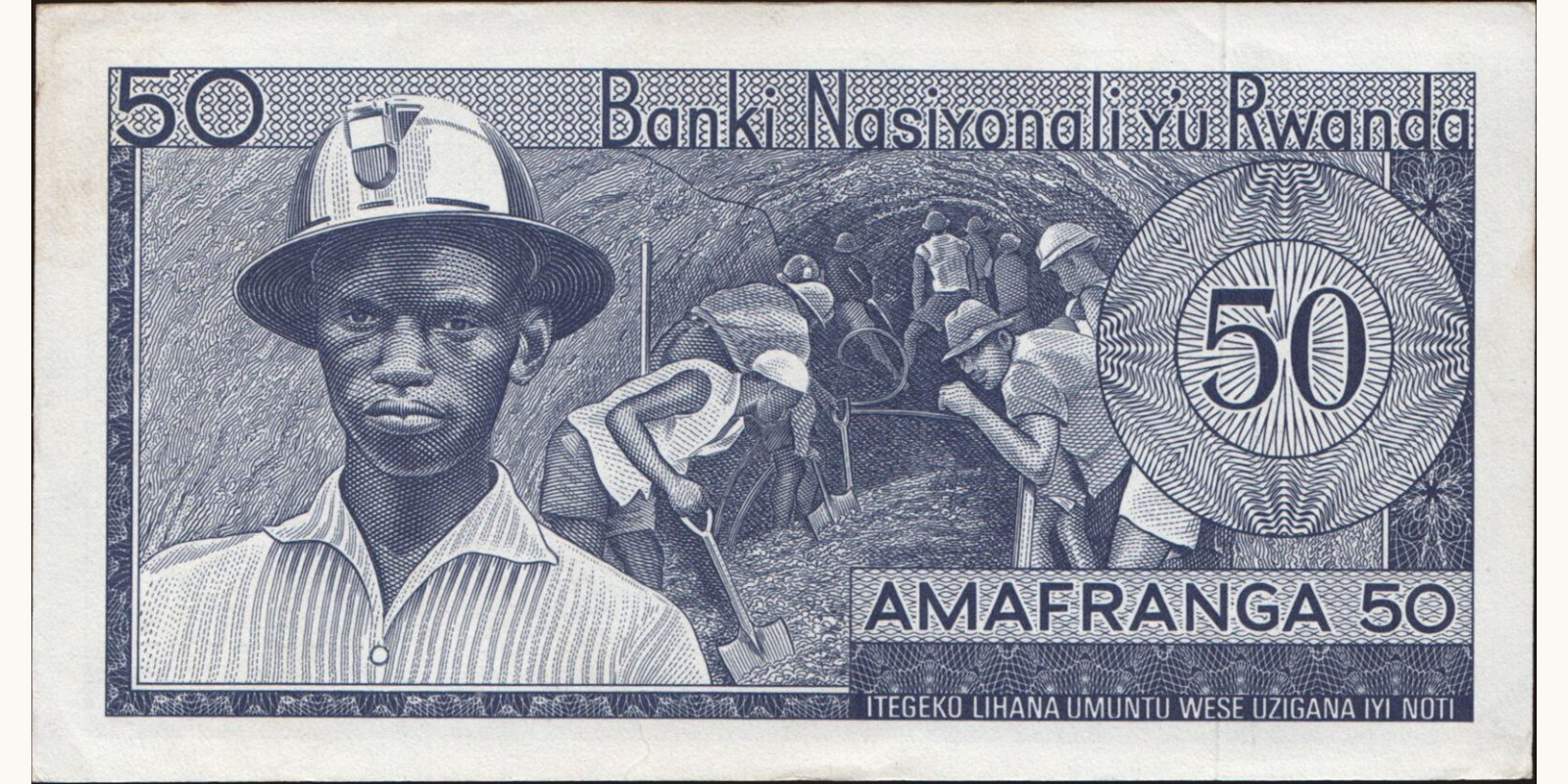 50 franc Руанда 1974 — Оборотная сторона