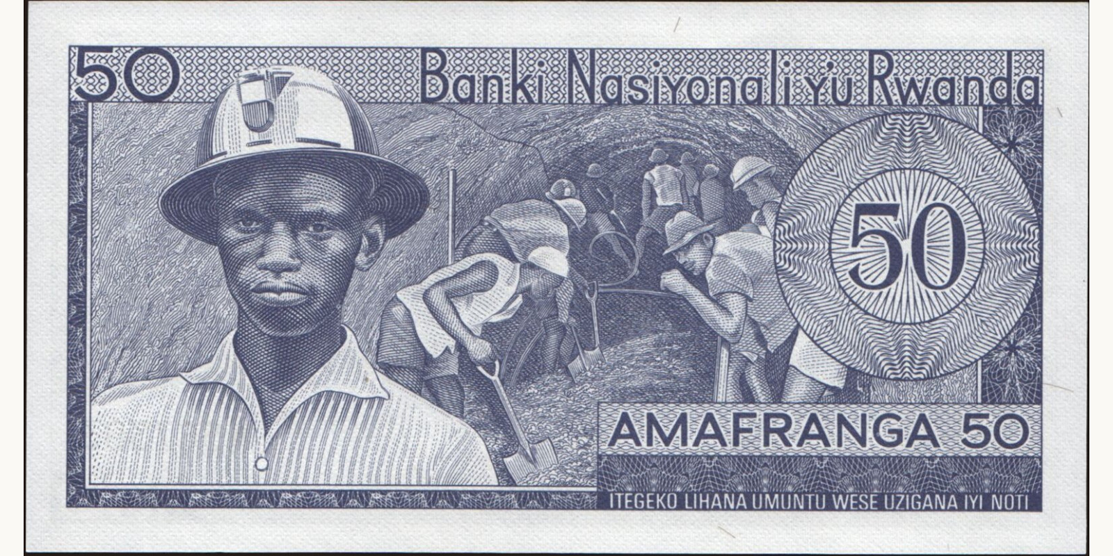 50 franc Руанда 1976 — Оборотная сторона