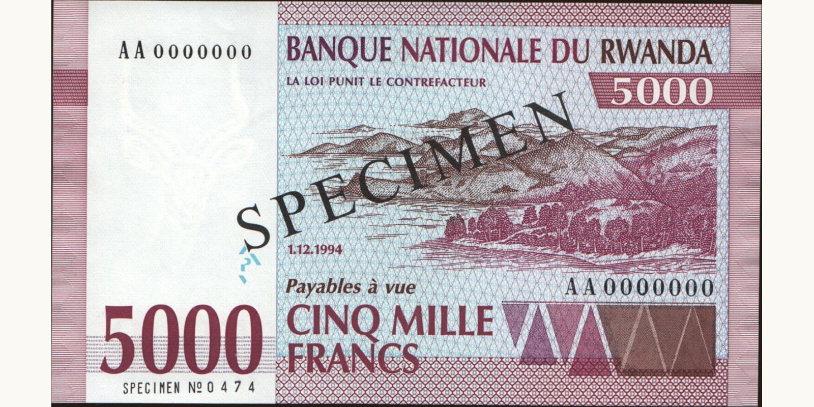 5000 franc 1994