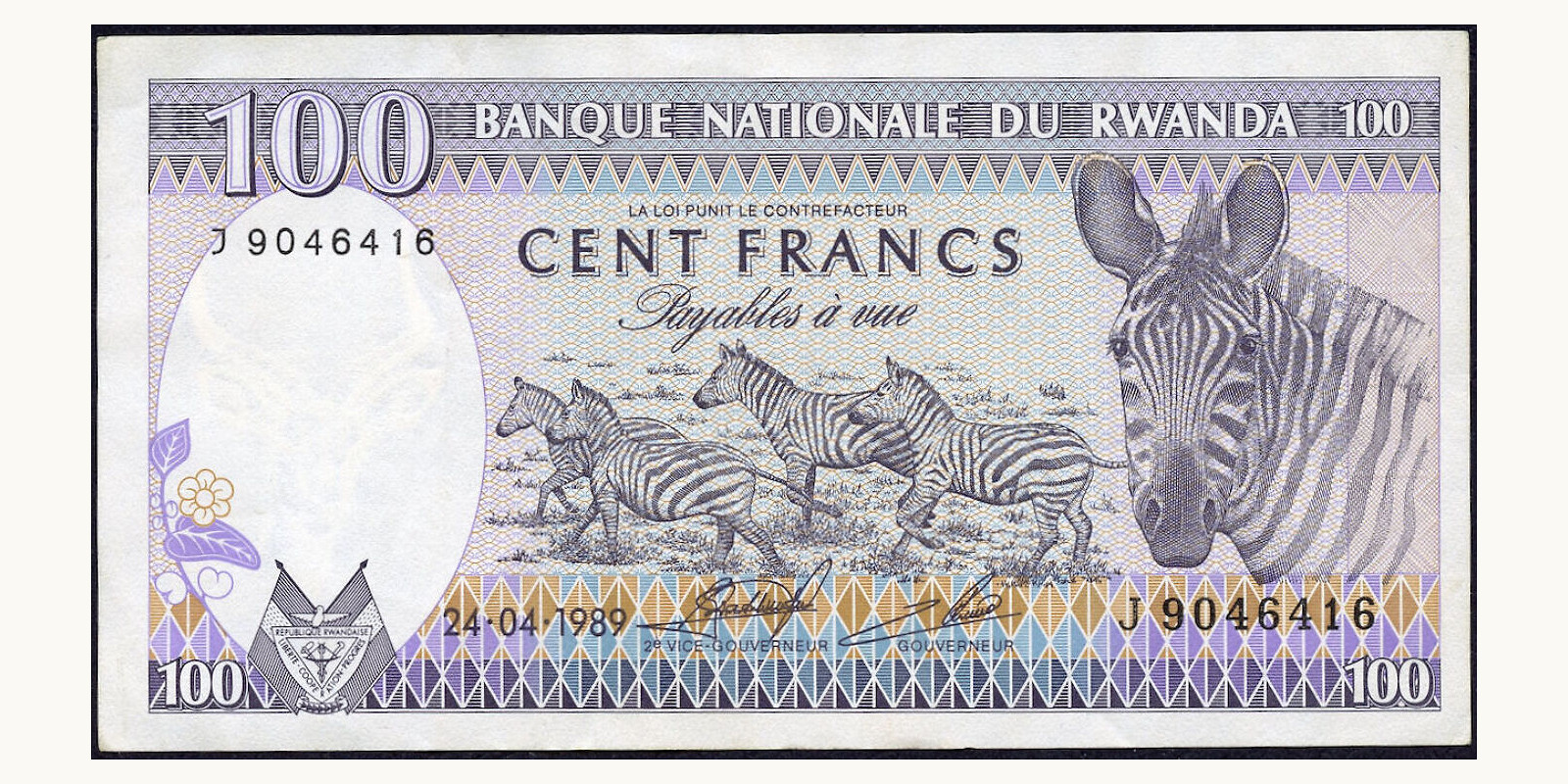 100 FRANCS 1989