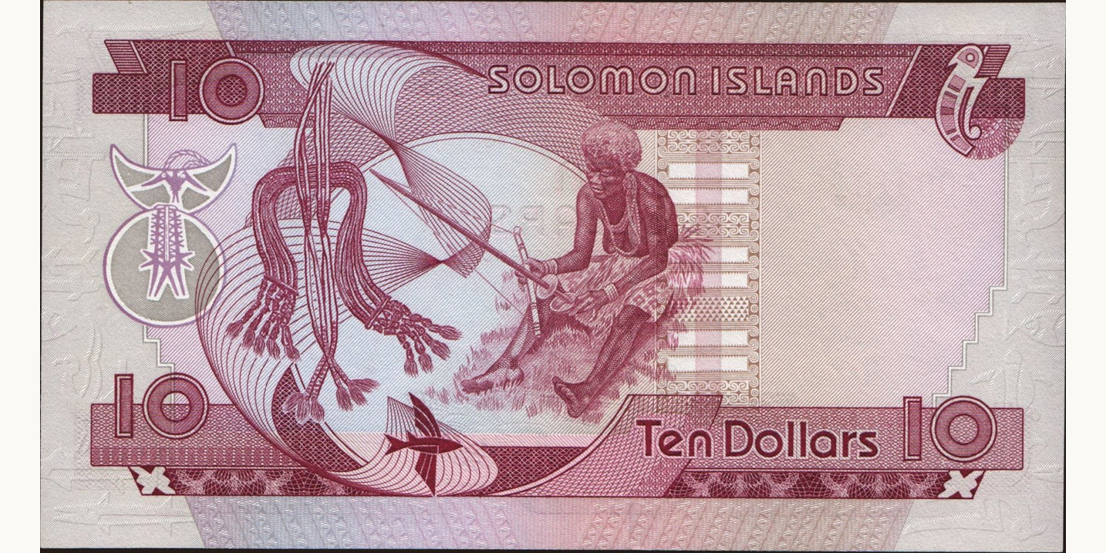 10 dollars Соломоновы о-ва 1977 — Оборотная сторона