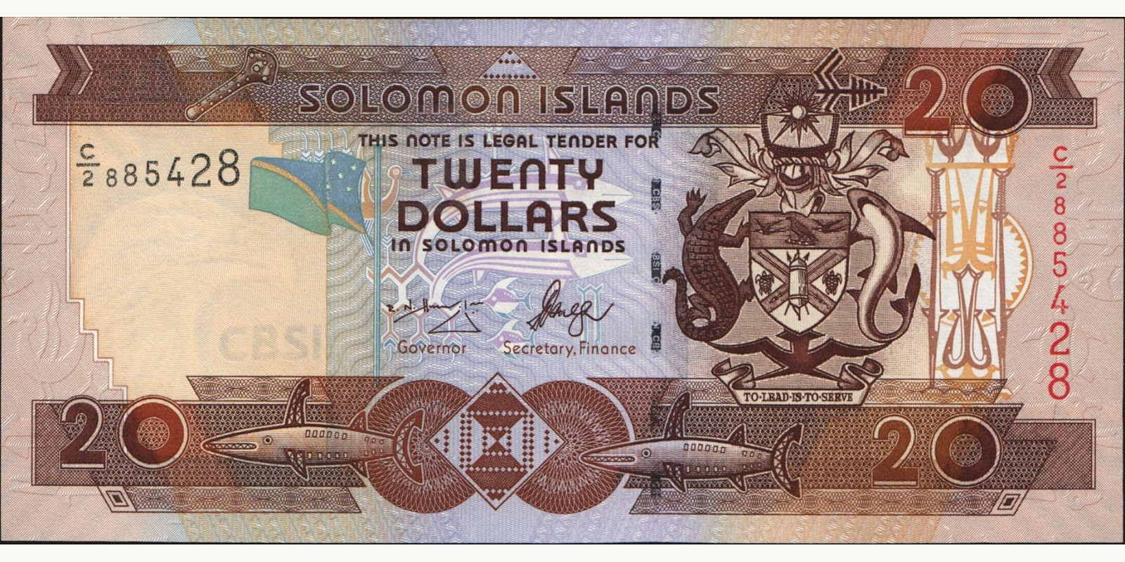 20 dollars Solomon Islands 2004 — Front side